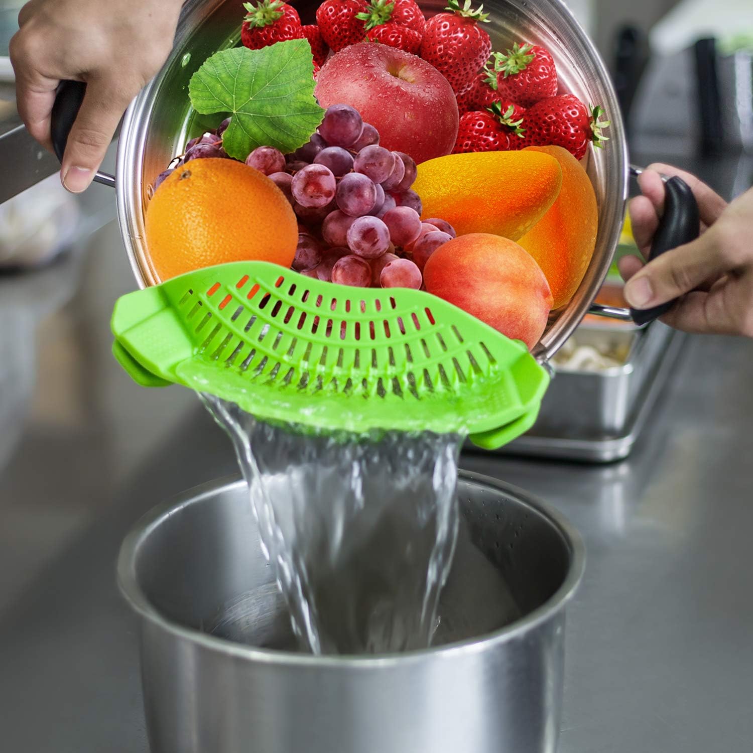 Clip On Silicone Strainer, Pasta Strainer, Clip on Food Strainer, Kitchen Strainer Clip On Silicone Strainer, Pasta Strainer, Clip on Food Strainer, Kitchen Strainer